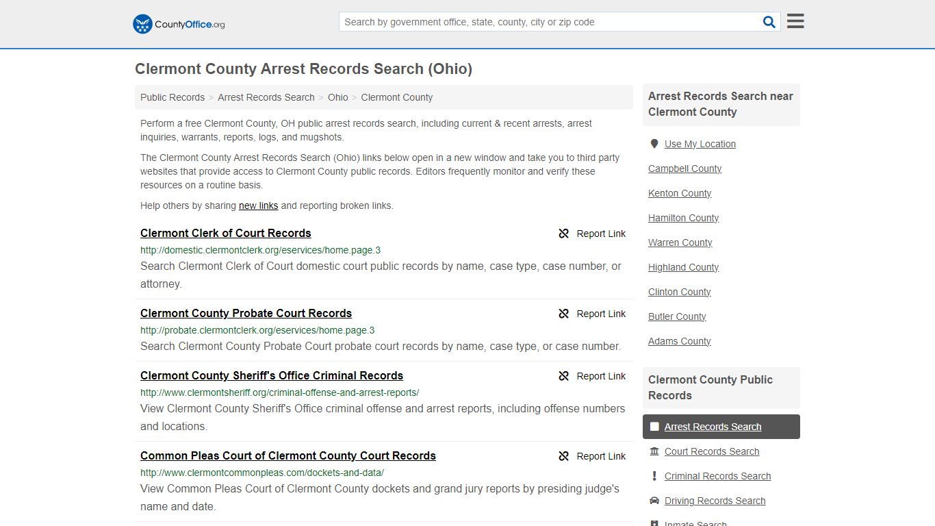 Arrest Records Search - Clermont County, OH (Arrests & Mugshots)